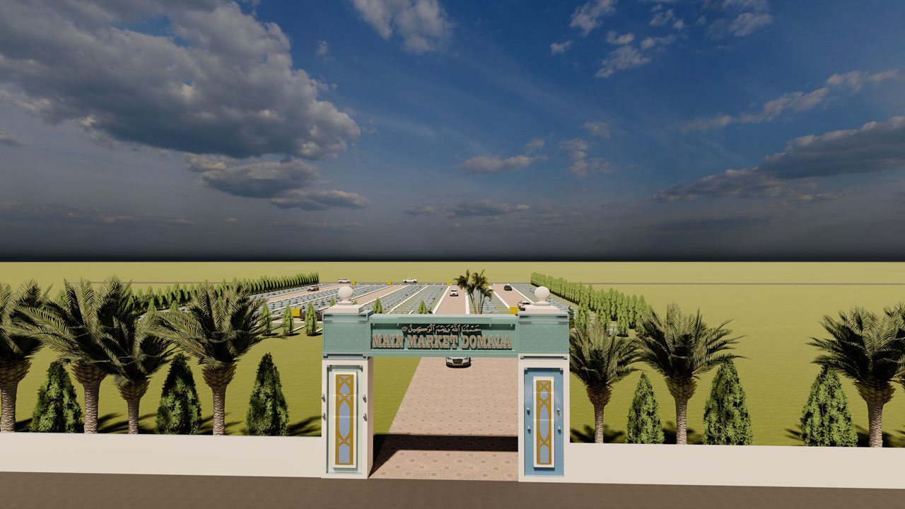 Evening view of Main Market Domala commercial area